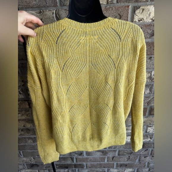 Anthropologie Keely Cable-Knit Sweater in Yellow-Mustard , Size XS - Picture 9 of 15